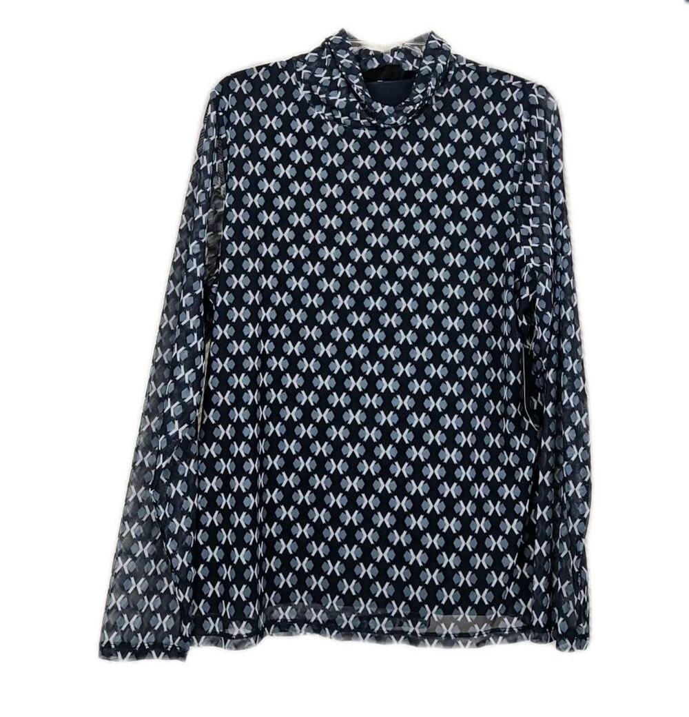Rafaella Women Xtra Large Blouse Long Sleeve Shirt Geometric Abstract